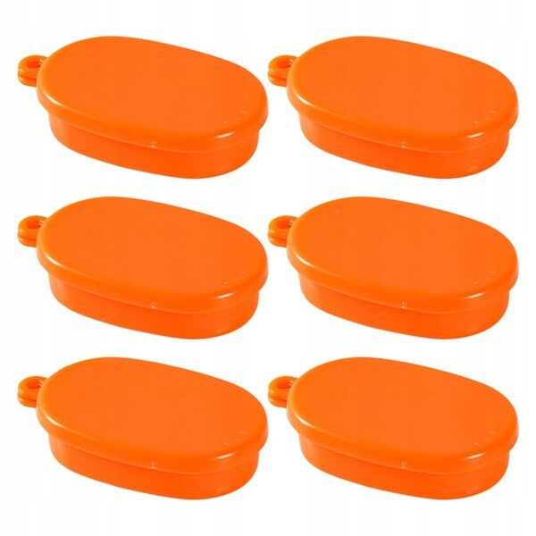 Set 6 Miniature Scatole Pranzo Arancioni Realistiche per Casa delle Bambole