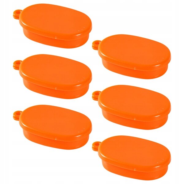 Set 6 Miniature Scatole Pranzo Arancioni Realistiche per Casa delle Bambole