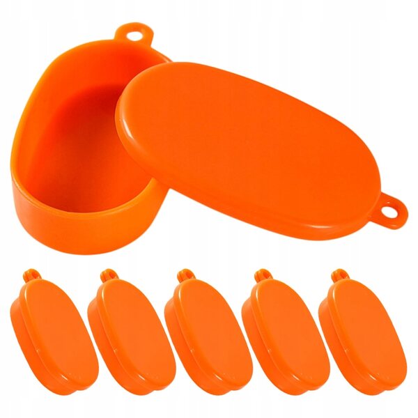 Set 6 Miniature Scatole Pranzo Arancioni Realistiche per Casa delle Bambole