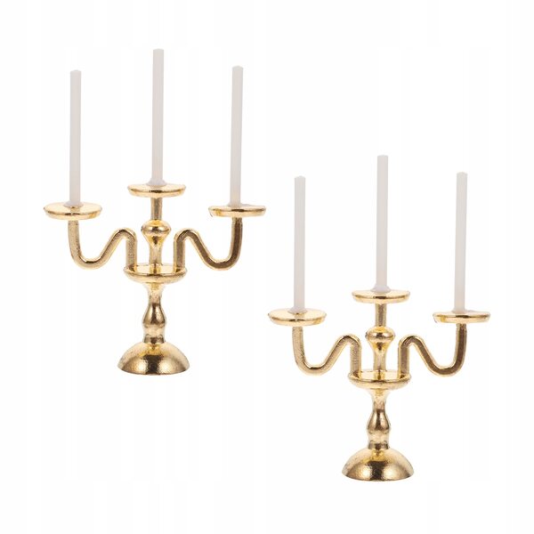 Set 2 Mini Lampade Portacandele Dorate in Lega per Decorazioni Casa
