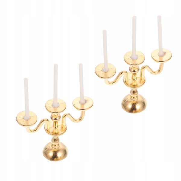 Set 2 Mini Lampade Portacandele Dorate in Lega per Decorazioni Casa