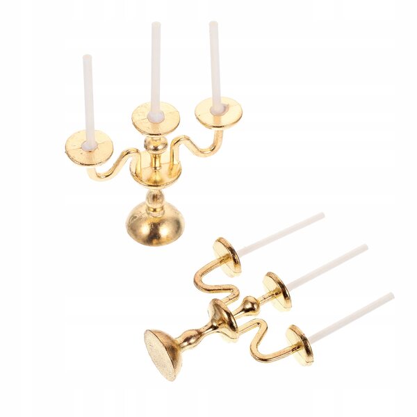 Set 2 Mini Lampade Portacandele Dorate in Lega per Decorazioni Casa
