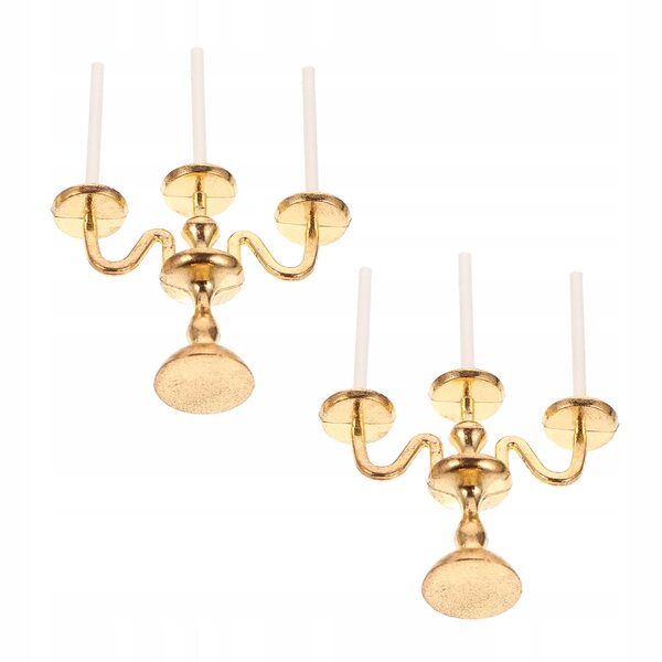 Set 2 Mini Lampade Portacandele Dorate in Lega per Decorazioni Casa