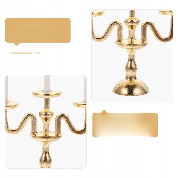 Set 2 Mini Lampade Portacandele Dorate in Lega per Decorazioni Casa