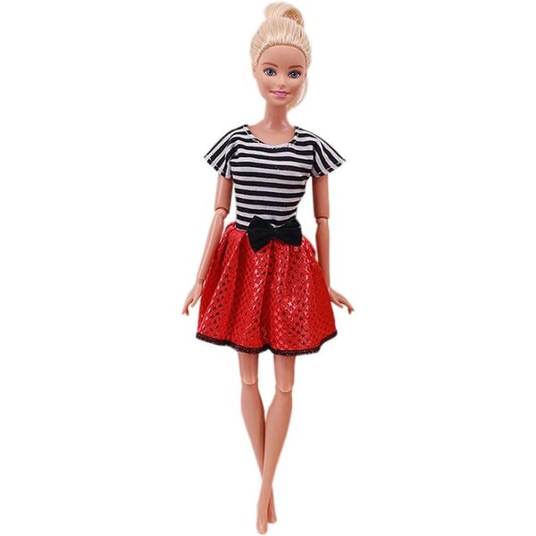 Gestreiftes Kleid für 30 cm große BJD-Puppe, Freizeitkleidung für 1/6