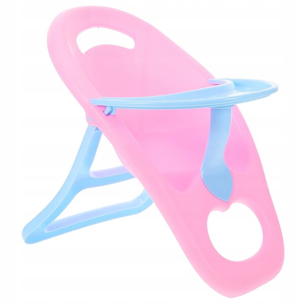 Sedia pappa per bambole rosa, leggera e facile da montare, un giocattolo per bambini
