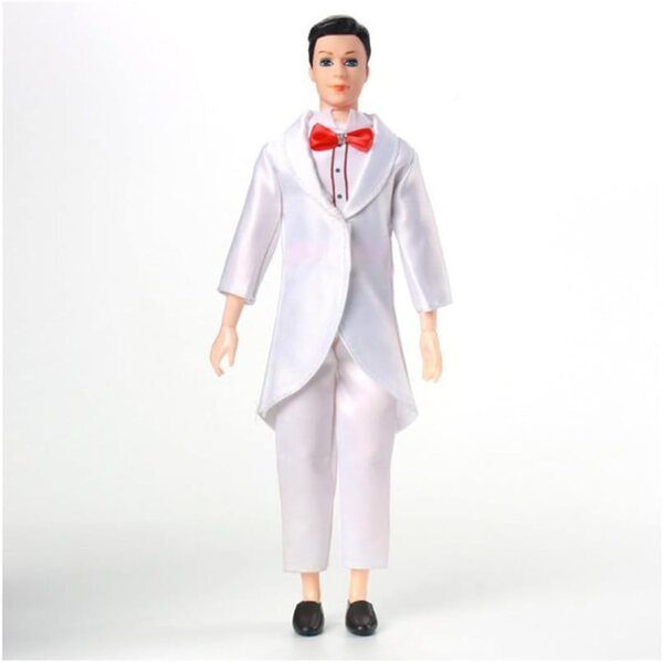 Completo Smoking Bianco per Bambola 30 cm - Abito Elegante e Accessori Costume