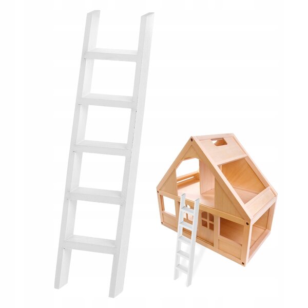 Mini scala in legno bianca per mini custodia 1:12, decorazione elegante e resistente