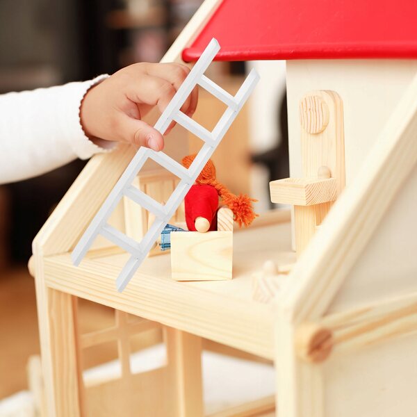 Mini scala in legno bianca per mini custodia 1:12, decorazione elegante e resistente