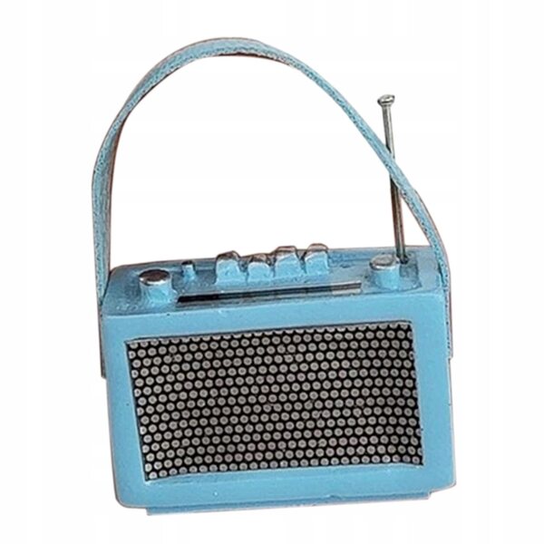 Miniatureradio 1:12 til dukkehus - blåt dekorativt tilbehør
