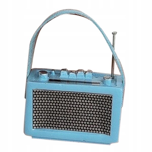 Miniatureradio 1:12 til dukkehus - blåt dekorativt tilbehør