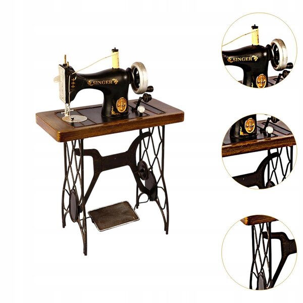 Modello decorativo macchina da cucire vintage in metallo 30x15x45 cm