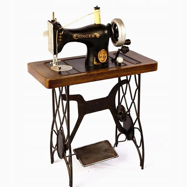 Modello decorativo macchina da cucire vintage in metallo 30x15x45 cm