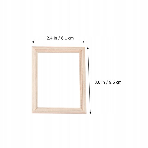 Set 4 Mini Cornici in Legno Beige per Foto e Decorazioni Domestiche