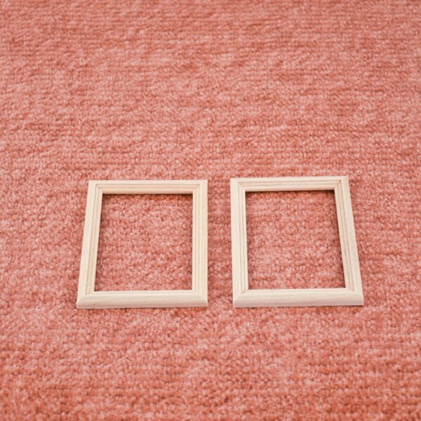Set 4 Mini Cornici in Legno Beige per Foto e Decorazioni Domestiche