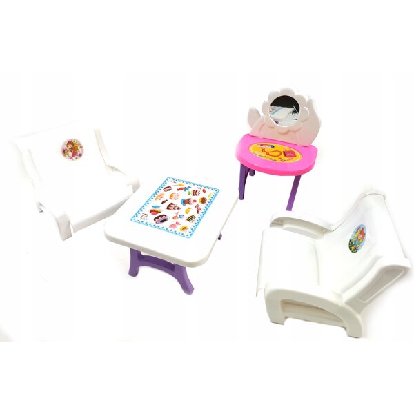 Zuzia 4-teiliges Bolo-Puppenmöbelset aus Kunststoff für Kinder ab 2 Jahren