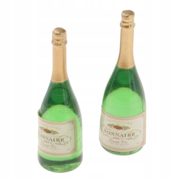 Set 6 Mini Bottiglie alcoliche 1/12 per casa delle bambole, vino e birra decorativa