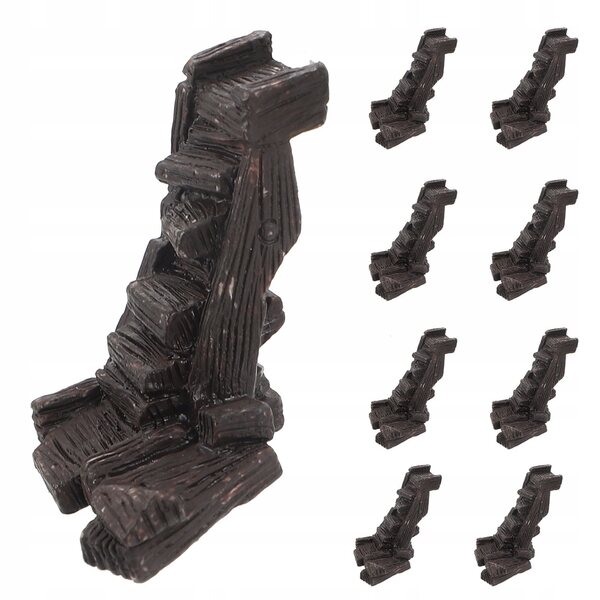 Set 10 Mini Scale Scale Nere in Resina per Decorazioni e Case delle Bambole