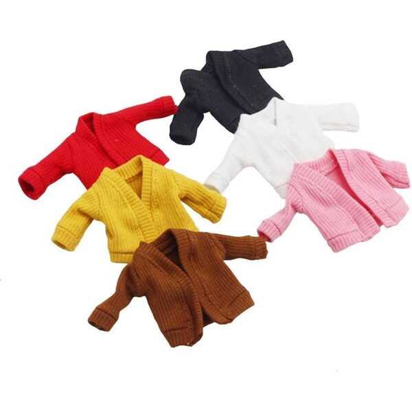 Cardigan rosa lavorato a maglia per bambole OB11 BJD 1/12 – Abbigliamento casual