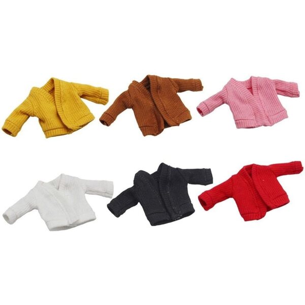 Cardigan rosa lavorato a maglia per bambole OB11 BJD 1/12 – Abbigliamento casual