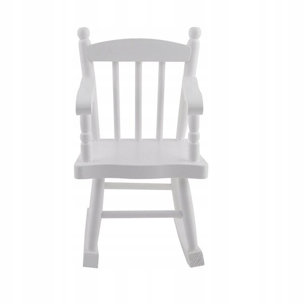 Sedia a Dondolo Miniatura 1:6 in Legno Bianco per Casa delle Bambole