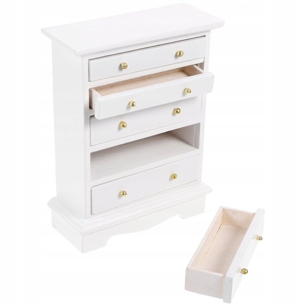 Mini armadio bianco in legno per casa delle bambole - decorazione miniatura
