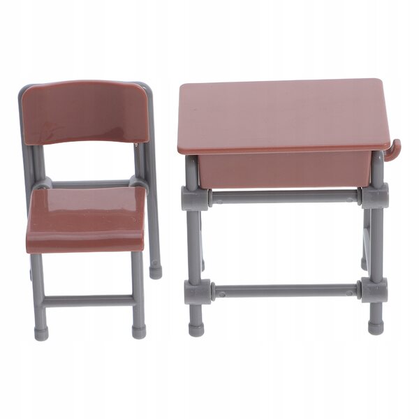 Set Mini Mobili Scolastici in Plastica Realistici per Casa delle Bambole