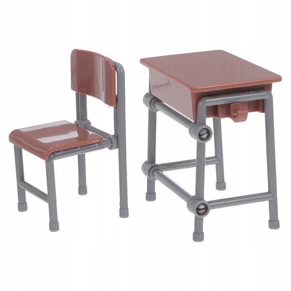 Set Mini Mobili Scolastici in Plastica Realistici per Casa delle Bambole