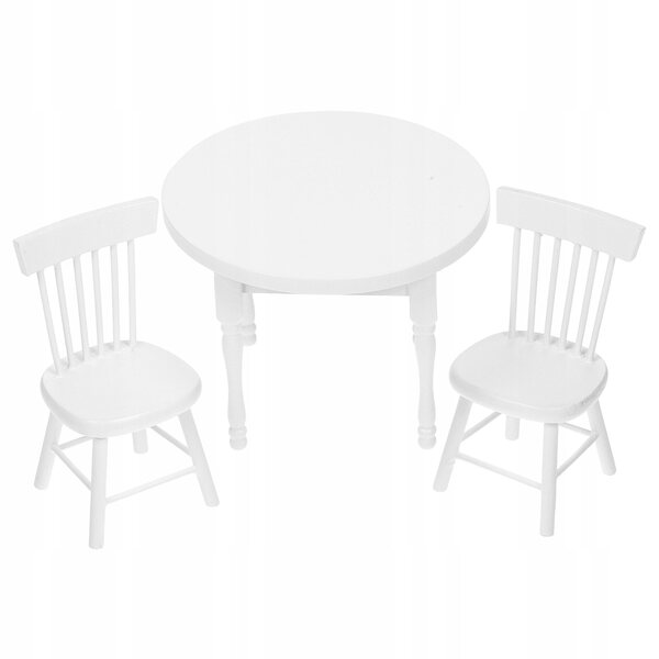 Set Mini Mobili in Legno Bianco per Casa delle Bambole, Tavolo e Sedie