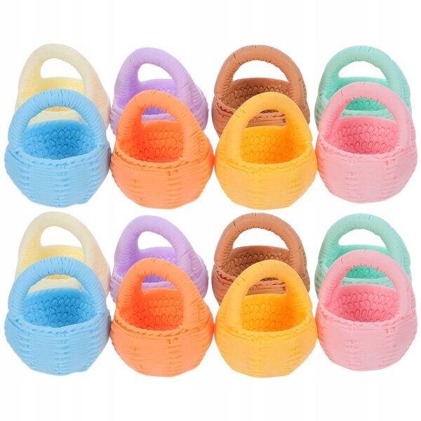 Lot de 16 mini paniers tressés avec anses pour décorations et poupées