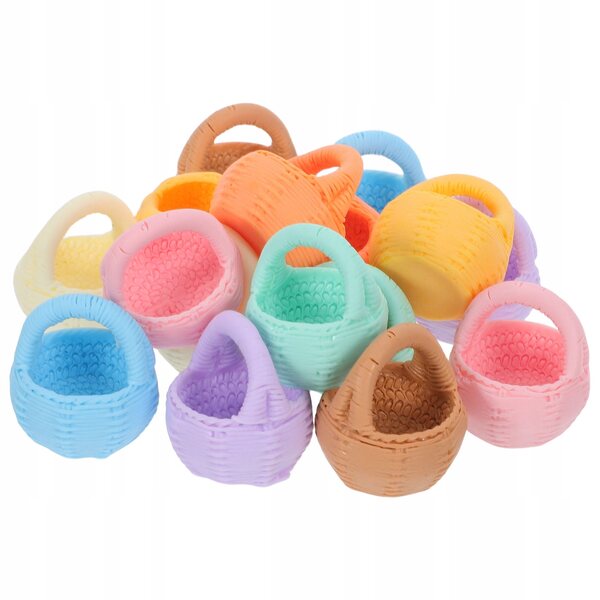 Lot de 16 mini paniers tressés avec anses pour décorations et poupées