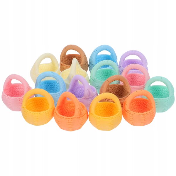 Lot de 16 mini paniers tressés avec anses pour décorations et poupées