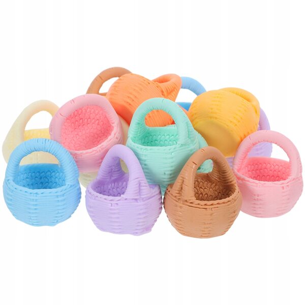 Lot de 16 mini paniers tressés avec anses pour décorations et poupées