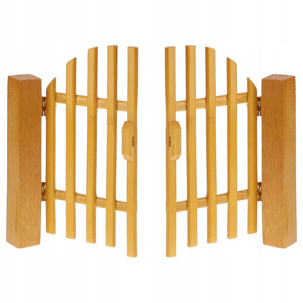 Mini porte in legno giallo per casetta giocattolo, decorate e resistenti