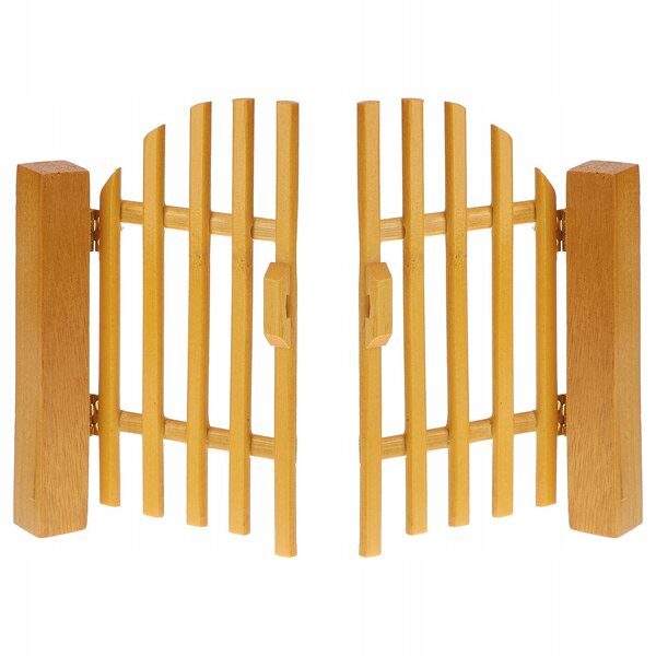 Mini porte in legno giallo per casetta giocattolo, decorate e resistenti