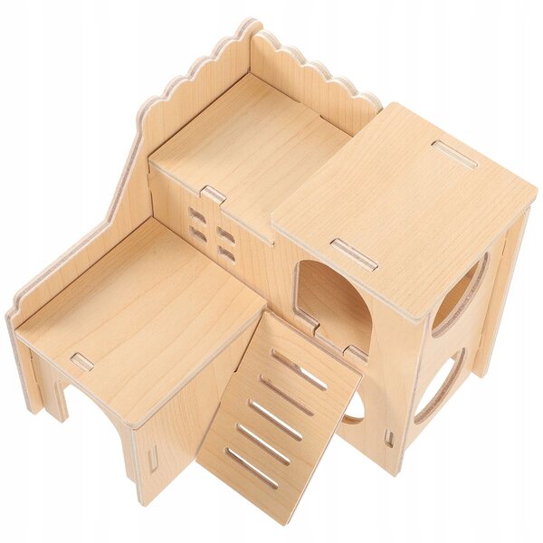 Mini casetta in legno per criceti e piccoli animali, rifugio sicuro e naturale