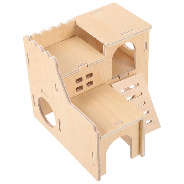 Mini casetta in legno per criceti e piccoli animali, rifugio sicuro e naturale