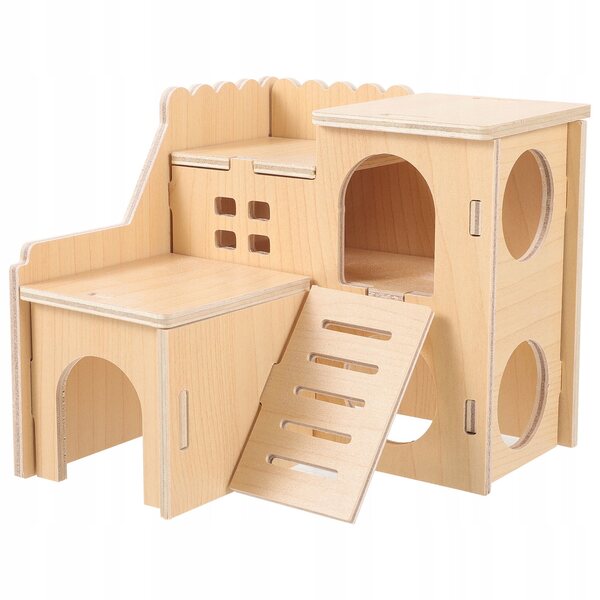 Mini casetta in legno per criceti e piccoli animali, rifugio sicuro e naturale