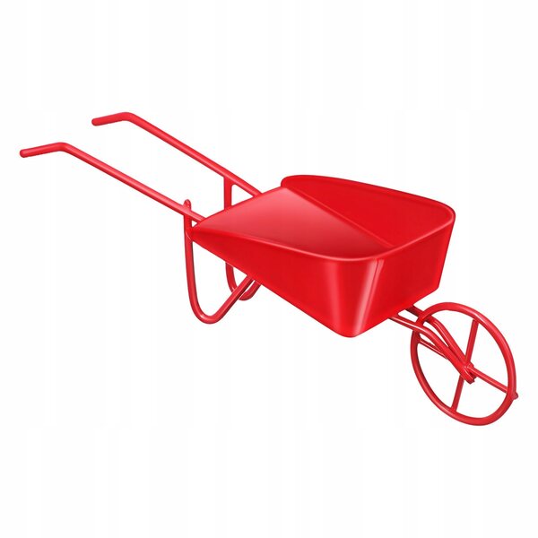 Mini Carriola Vintage in Metallo Rosso per Casa delle Bambole 12,5 cm