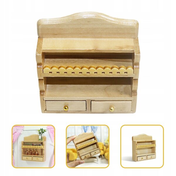Mini Regal houten beige poppenhuis - Vintage en veilig model