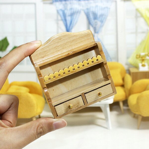 Mini Regal houten beige poppenhuis - Vintage en veilig model
