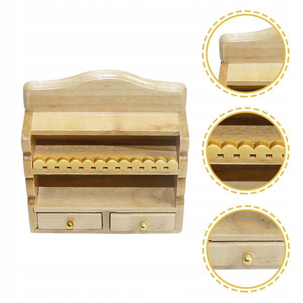 Mini Regal houten beige poppenhuis - Vintage en veilig model