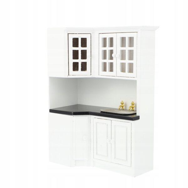Miniatura in Legno Mobiletto Cucina Bianco per Casa delle Bambole