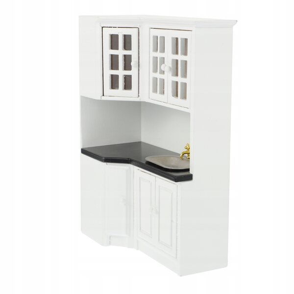 Miniatura in Legno Mobiletto Cucina Bianco per Casa delle Bambole