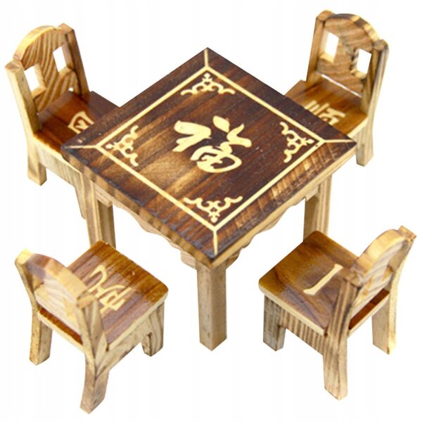 Set miniature in legno tavolo e sedie per casa delle bambole decorazione sicura