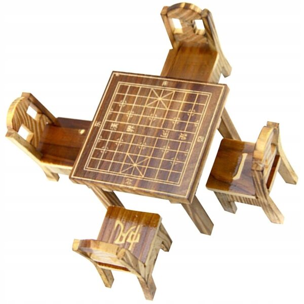 Set miniature in legno tavolo e sedie per casa delle bambole decorazione sicura