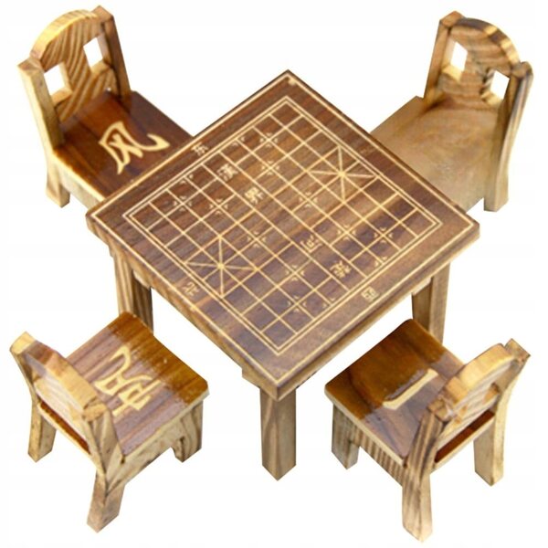 Set miniature in legno tavolo e sedie per casa delle bambole decorazione sicura