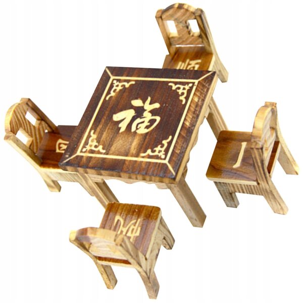 Set miniature in legno tavolo e sedie per casa delle bambole decorazione sicura