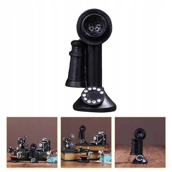 Telefono Vintage in Resina Decorazione Retrò Miniatura per Casa e Ufficio