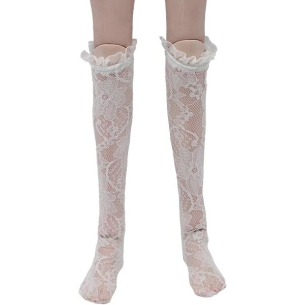 Calze di Pizzo Bianche per Bambole BJD 1/3 (60 cm) - Accessori Eleganti e Raffinati